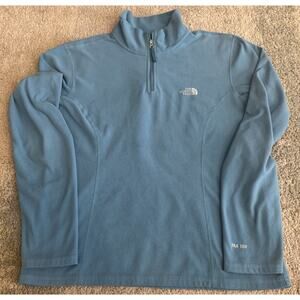 The‎ North Face Jacket Womens M Blue TKA 100 1/4 Zip Pullover Fleece Lightweight